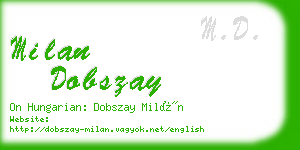 milan dobszay business card